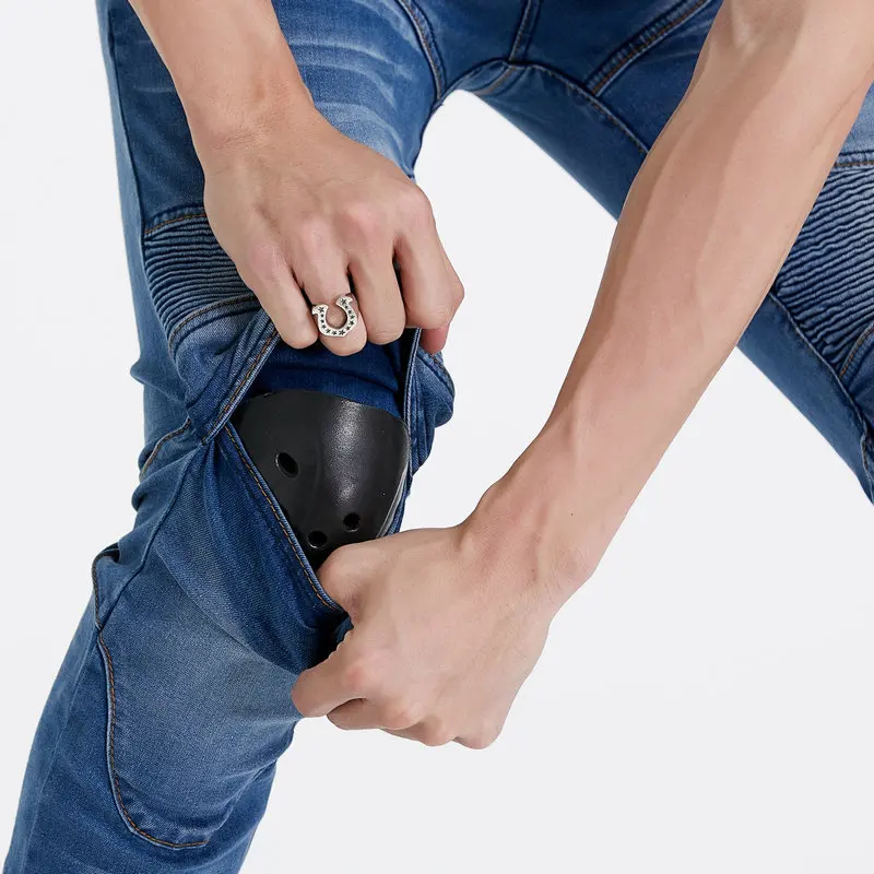 New Motorcycle Riding Jeans Black Blue Men with Knee Hip Pads Motocross Racing Pants Motorbike Cycling Trousers Protective Pants