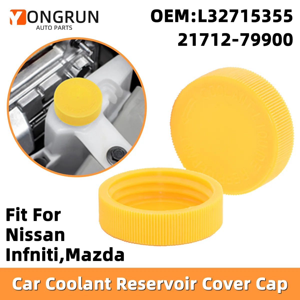 Gelber Kühlmittelbehälter-Deckel für Infiniti I30 J30 M35 Nissan Versa Sentra Rogue Mazda Atenza, 21712-79900, L32715355 – Detail 1