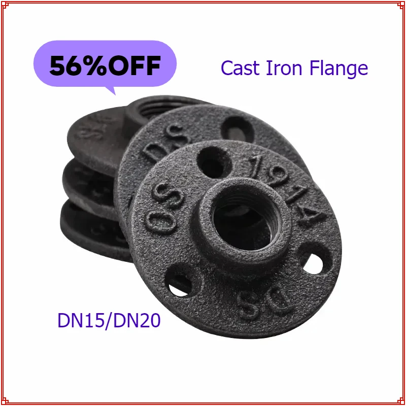 

10pcs Pipe Fittings Wall Mount Floor Antique DN15 Flange Piece Hardware Tool Cast Iron Flanges Gietijzeren Buisleidingen