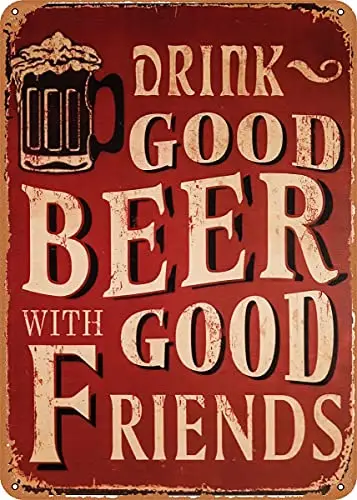 Beer Retro Friend Vintage Look Metal Sign Art Prints Retro Gift 8x12 Inch