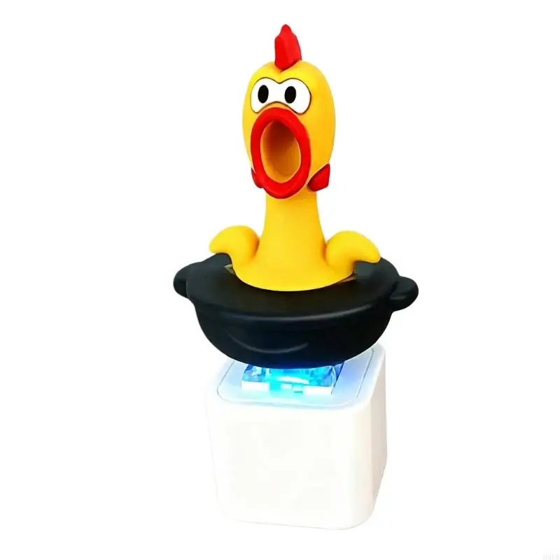 Animal Sound Keychain Charm with Light Effect, Press Button Plastic Pendant with Split Loop and Clasp Chain for Bags H9EE