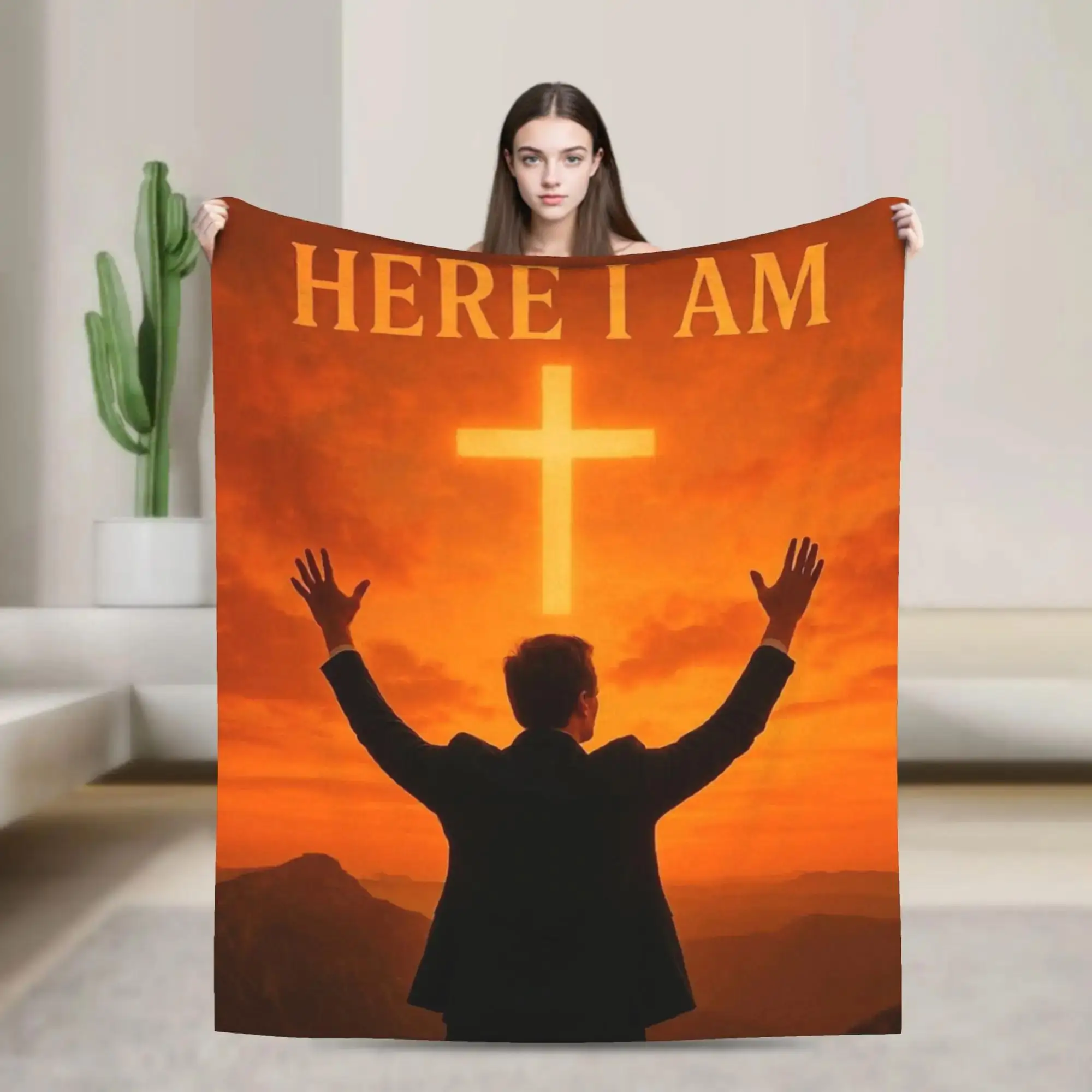 

Плюшевый плед Charlie Kirk Here I Am: Теплое и мягкое одеяло для детей, эстетичное покрывало для гостиной, фланелевое покрывало для кровати и дивана