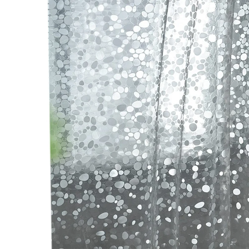 Transparent Shower Curtain Lining, Pebble Pattern Lightweight Plastic Bathroom Shower Curtain