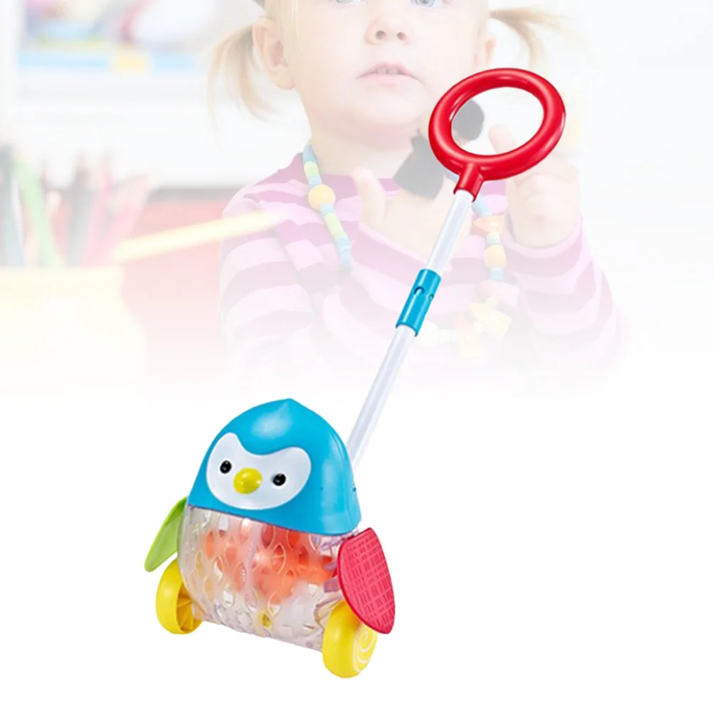 1 قطعة عربة مشاية أطفال متعددة الوظائف سحب دفع خشبي للأطفال بعمر سنة واحدة عجلات آمنة على الأرض #4