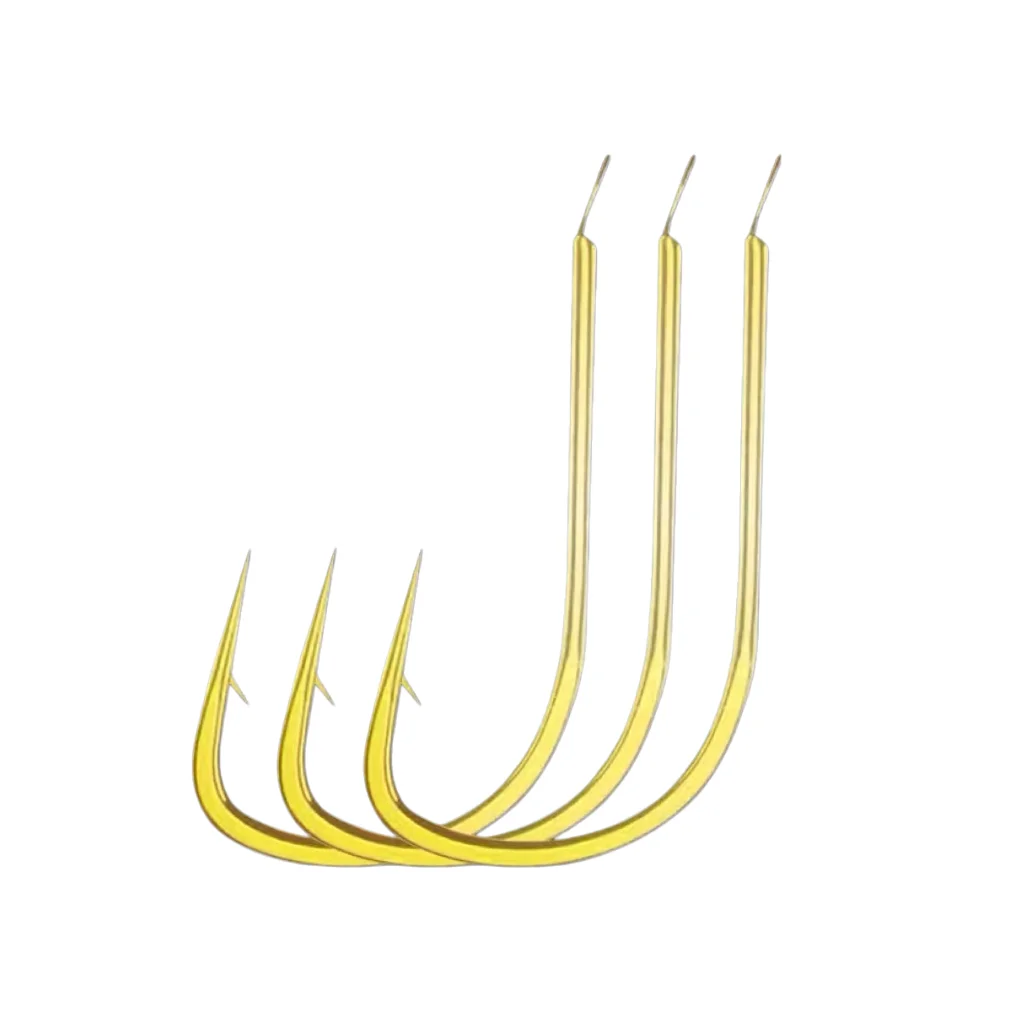50pcs New Kanto Fish Hooks, Loose, Gold Color, Genuine, With Barbs, Suitable for Silver Carp, Bighead Carp, Crucian Carp, Common