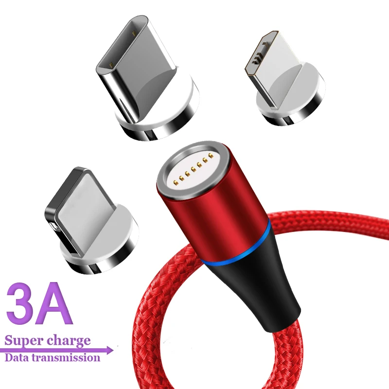 Magnetic Charge Cable 3A Fast Charging USB Type C Cable For iPhone Magnet Micro USB Data Charging Wire Mobile Phone Cable Cord