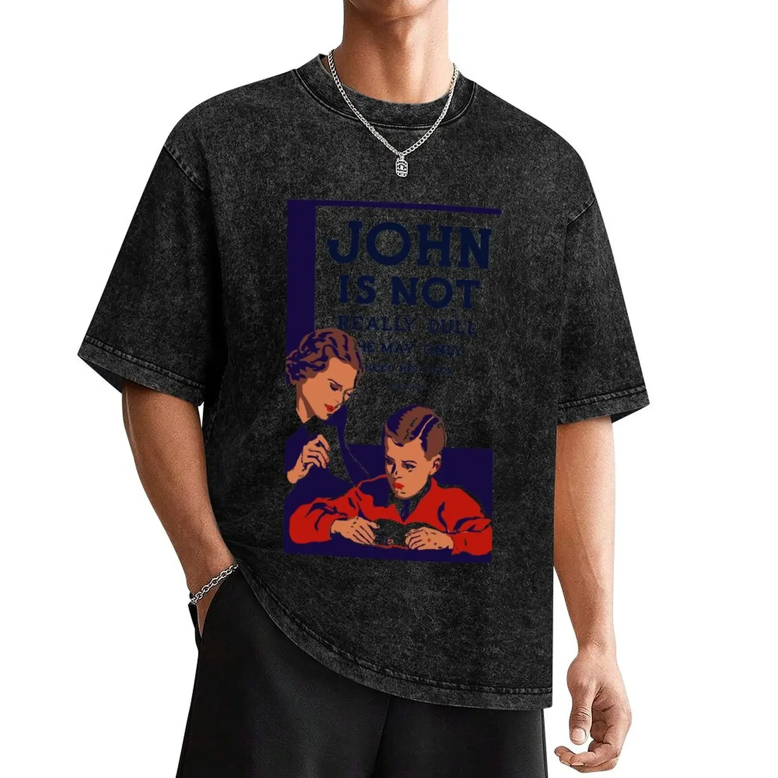 

John Is Not Really Dull -- WPA Print T-Shirt baggy shirts korean fashion vintage t shirts mens t shirt