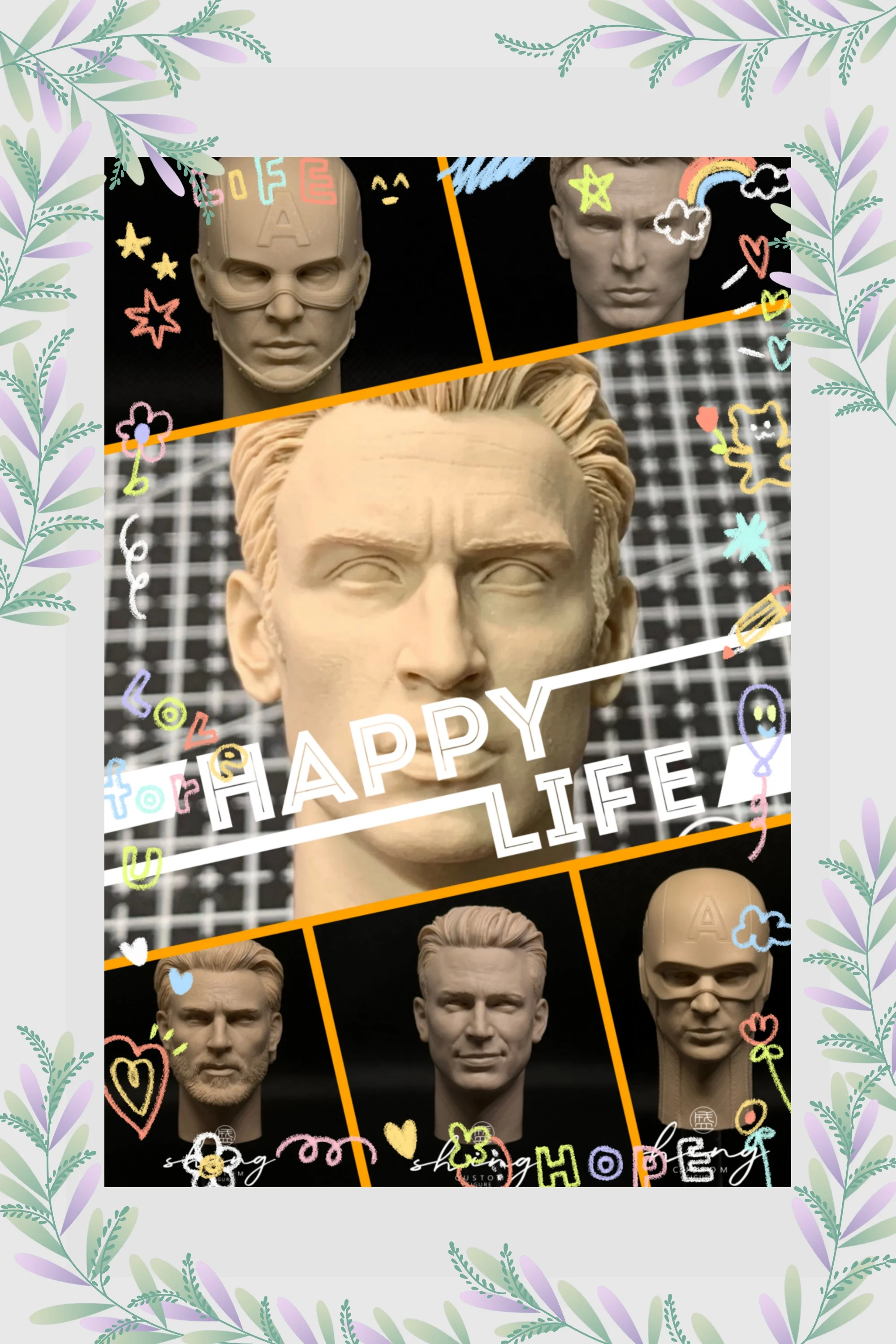 Unpainted 1/6 Classic Heroic Character Captain Actor Cevans Head Carving Model Fit 12inchs Male Action Figure Body