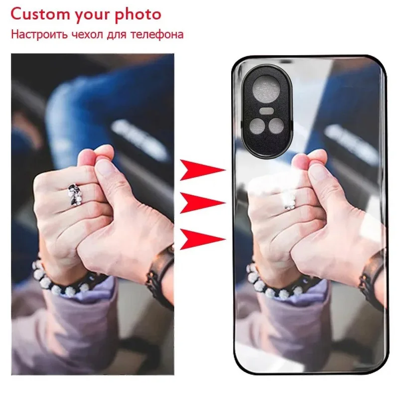 Caso de telefone móvel com foto personalizada, tampa de vidro com foto para oppo reno 10, 8t, 7 pro, 10pro + plus, se lite, 7z, 4g, 5g