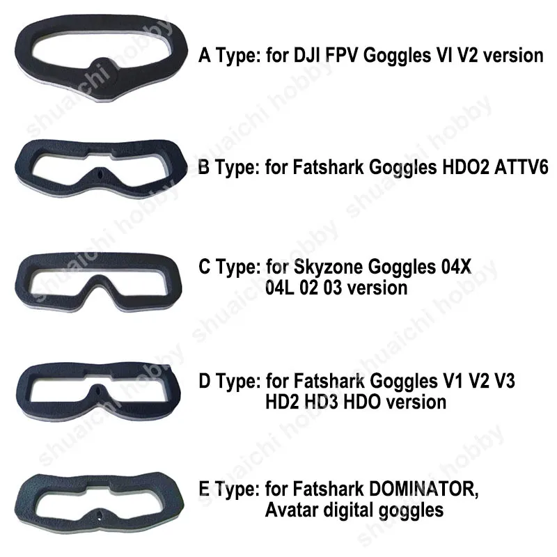 1Set FatShark HD2/V3 HDO Skyzone 04X DJI V2 Video Glasses Sponge Foam Eye Face Mask Pad Replacement Parts for FPV Goggles Parts