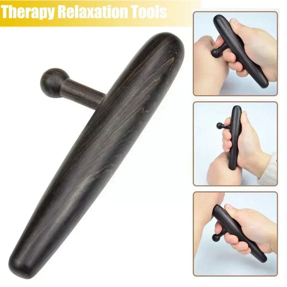 Deep Tissue Massage Tool, Trigger Point Massage Thumb Saver Massager for Back,Leg,Waist, Therapists Equipment Wood Massage Tools