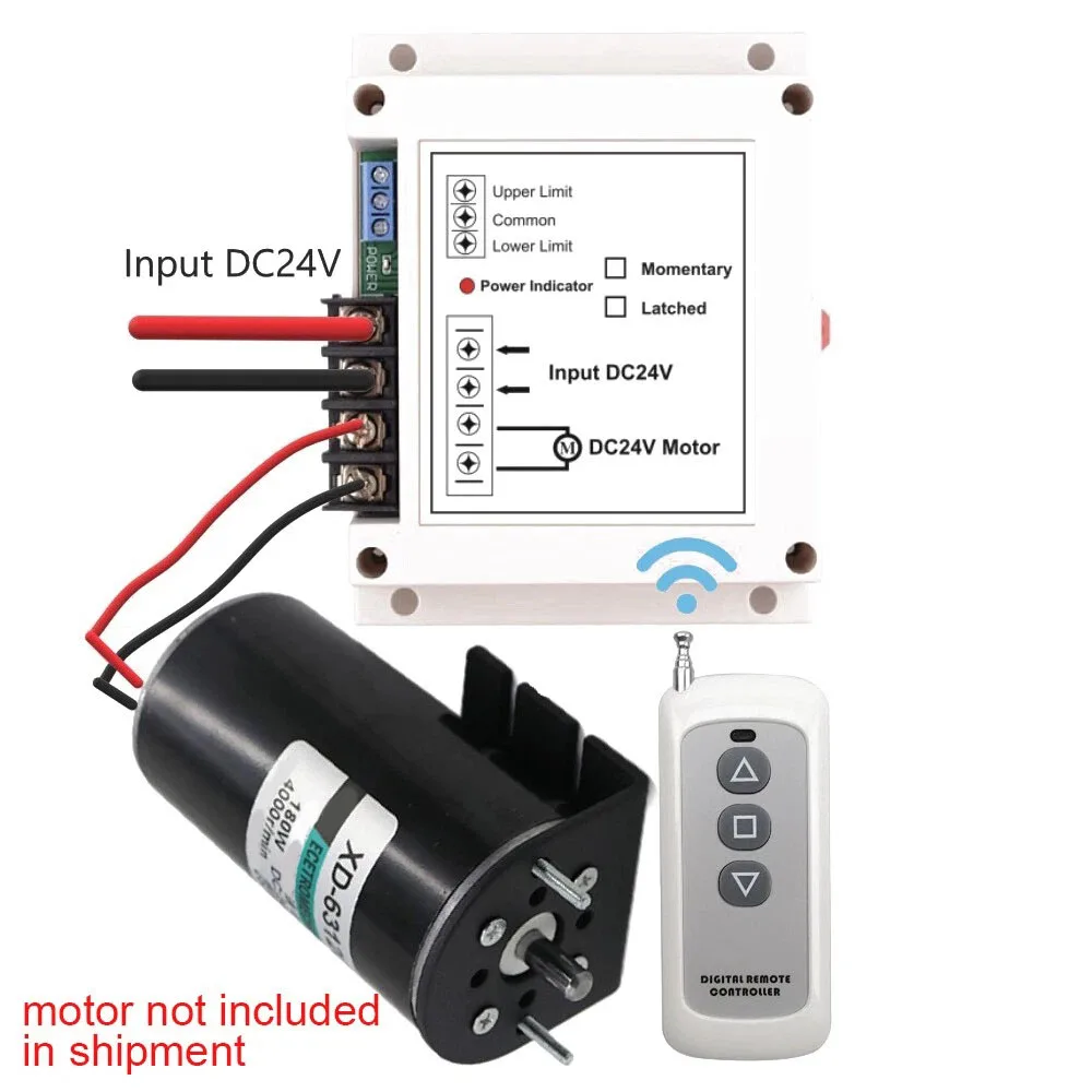 RF Remote Controlled Motor Controller DC12V DC24V for Roller Shutters Water Pumps and Security System Applications