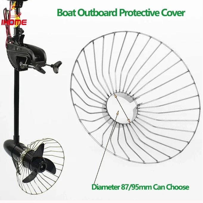 Boat Outboard Protective Cover Inflatable Boat Hookups Stainless Mesh Covers for Electric Motor Dinghy Motor Protective Cover