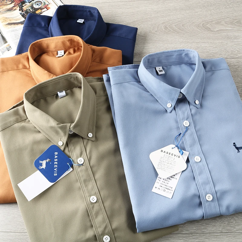 

Long Sve Embroidered Casual irt для мужчин Busin Commute Весенний сезон Универсальный Slim Fit irt Youth Faion Trend