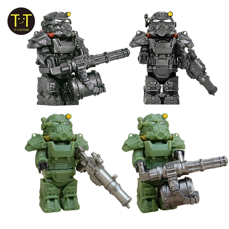 1 Uds soldados militares Mini Anime acción fallouts figuras armas Robot Mecha bloques de construcción DIY juguetes para niños regalo