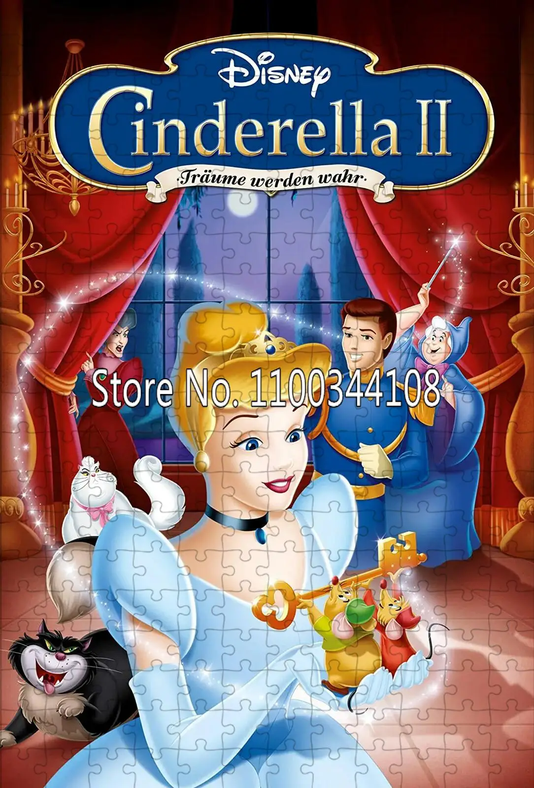 Disney Cinderella Jigsaw Puzzle Cartoon Disney Movie 300/500/1000 Pieces Puzzles for Children's Educational Toys Home Decoration