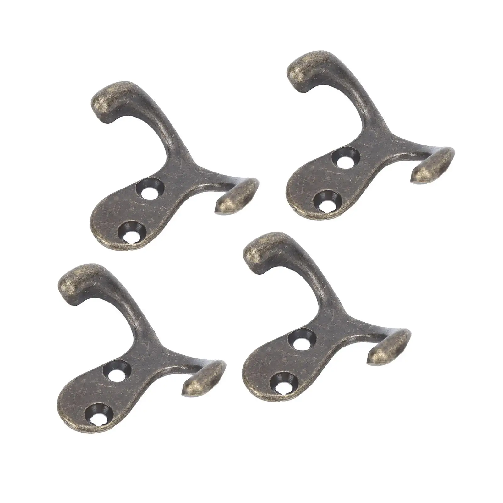 10Pcs Vintage Zinc Alloy Wall Hooks - Stylish Coat, Bag & Hat Holders with Screws for Bathroom & Kitchen Decor