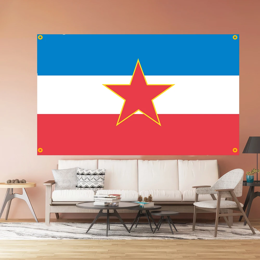 FLAGap Flag of former Yugoslav member states, SR Croatia 3X5 feet and SSR Serbia, high-quality polyester