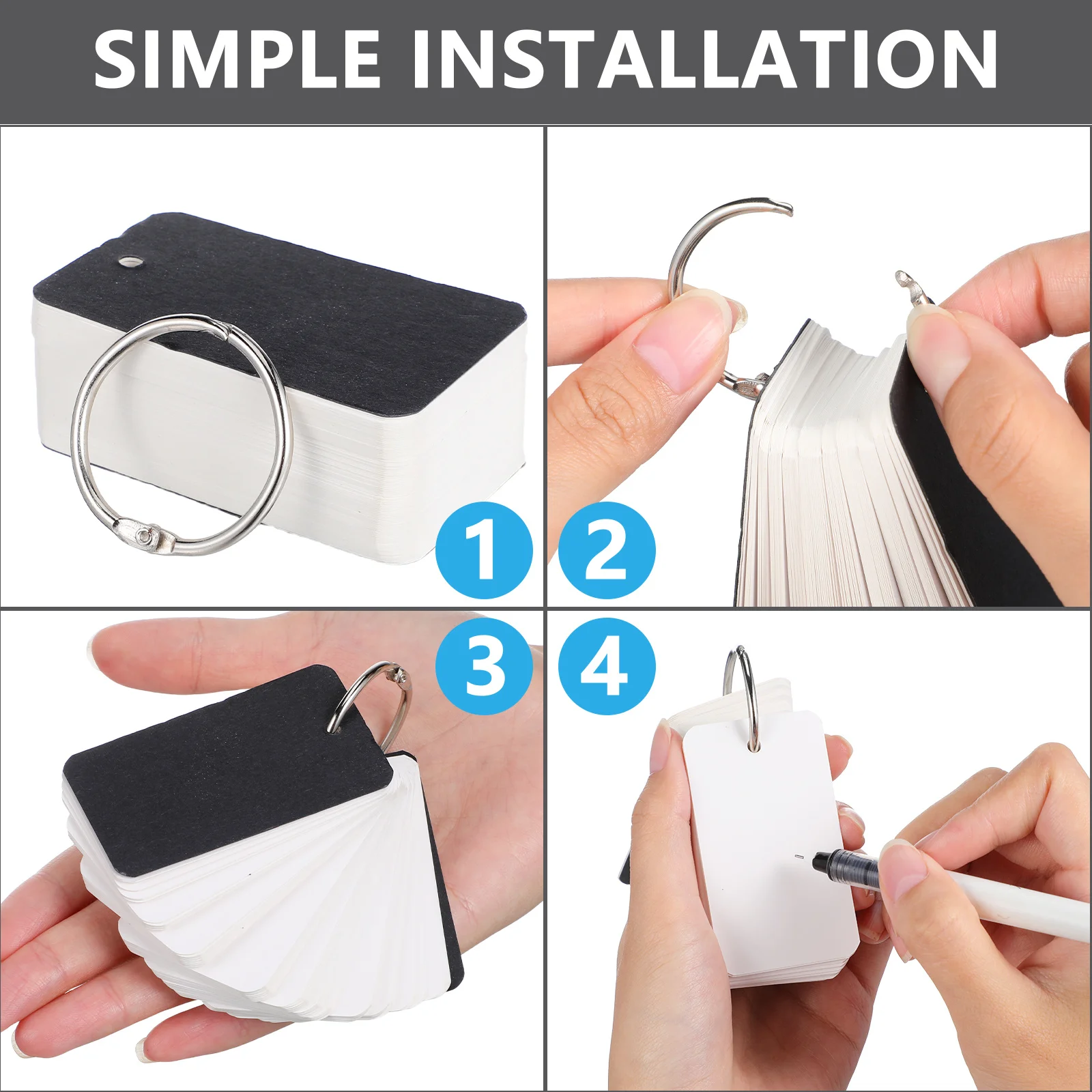 100Pcs Blank Alphabet Cards Literacy Stationery Easy Refillable Note Pads for School Office Portable Notepads Blank Notepads