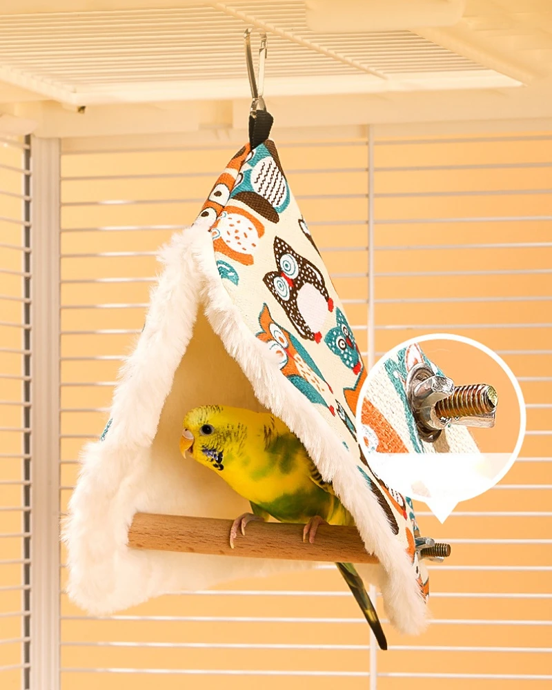 Soft Plush Bird Parrot Nest Bird Parrot Hammock Parakeet Hanging Bed House Cave Cage Hut Tent Toy Bird Cage Accessories view 2