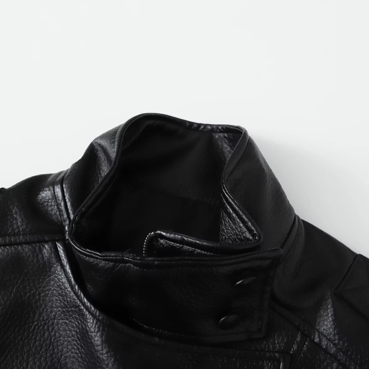 ZERAINS 2025 Autumn New Women's Long Sleeve Imitation Leather Long Sleeve Stand up Collar Jacket Coat Leather Jacket