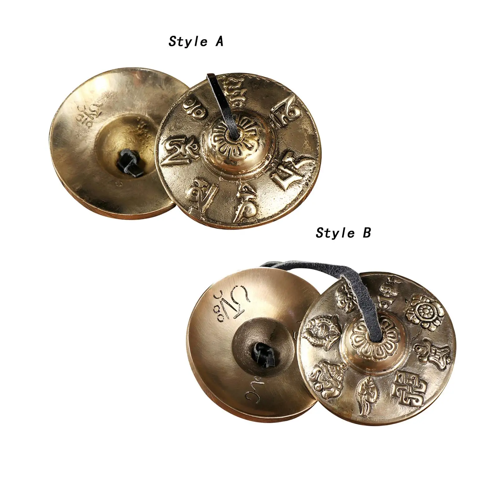 Tibetan Tingsha Cymbals Handcrafted Creative Gift for Friends 6.5cm Diameter Buddhist Tingsha Symbols Meditation Chime Bells