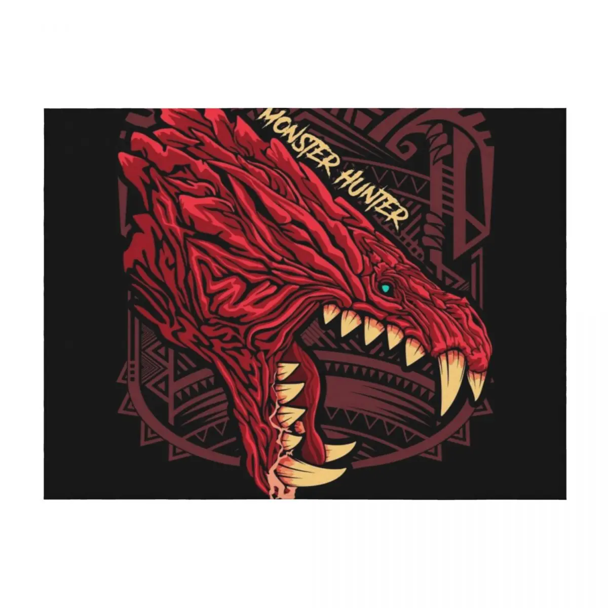 

Odogaron Monster Hunter Throw Blanket Picnic bed plaid Extra Large Throw Summer Blankets