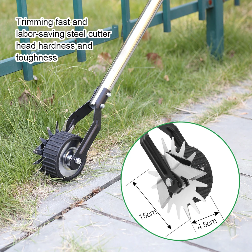 Garden Edger Lawn Tool Wheeled Manual Edging Machine Grass Trimmer Lawn Edge Grinder Lawn Mower Cutter Weeder Cutting Machine