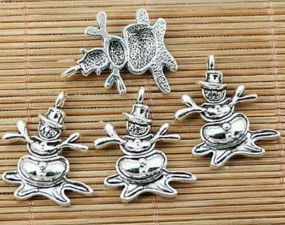 

10pcs 27.7*21.4mm hole 2.8mm tibetan silver snowman design charms HWEF1497