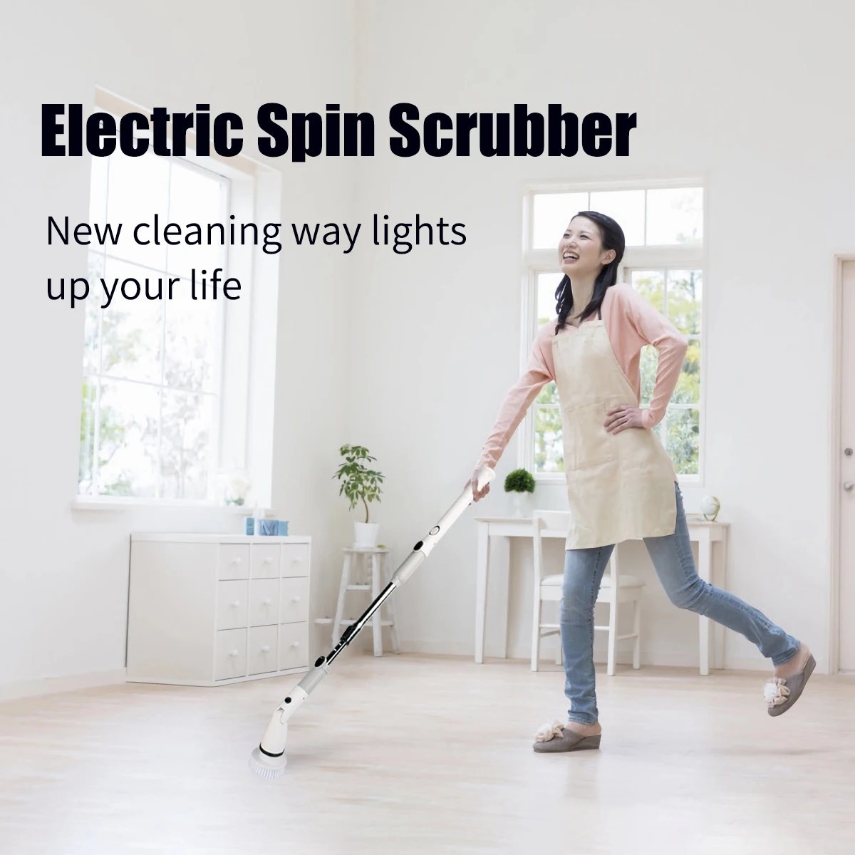 2024 New Electric Spin Scrubber,Cordless Cleaning Brush with 2 Adjustable Speeds, Shower Scrubber for Bathtub Bathroom Kitchen