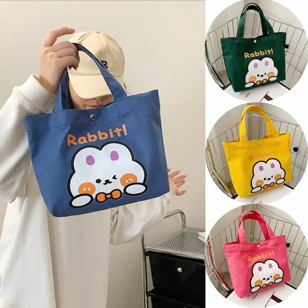 Large Capacity Canvas Handbags New Canvas Bags Rabbit Student Lunch Bag Mini Tote Bag Tote Bag Cartoon Small Cloth Bag