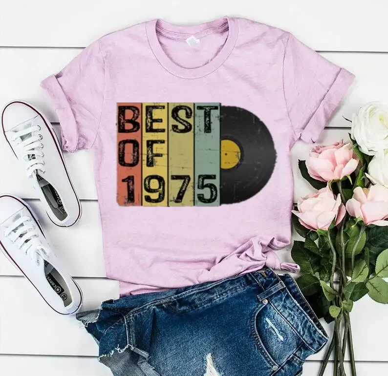 Vintage Best Of 1975, 48th Birthday Shirt for Women Men, Gift For Husband and Wife Party Birthday 100% cotton Tshirt y2k Unisex