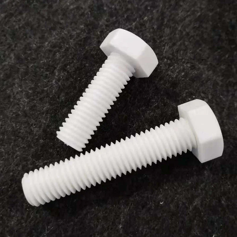 

UIEwGUbQ 2pcs M10 Polypropylene PP Hexagonal plastic bolt Acid alkali resistant Plastic screw preservative 50mm-100mm Length