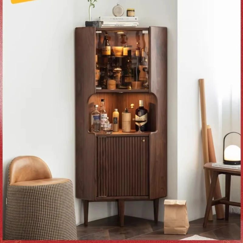 

Vintage Dianshan Corner Black Walnut Solid Wood Wine Nordic Living Room Triangle