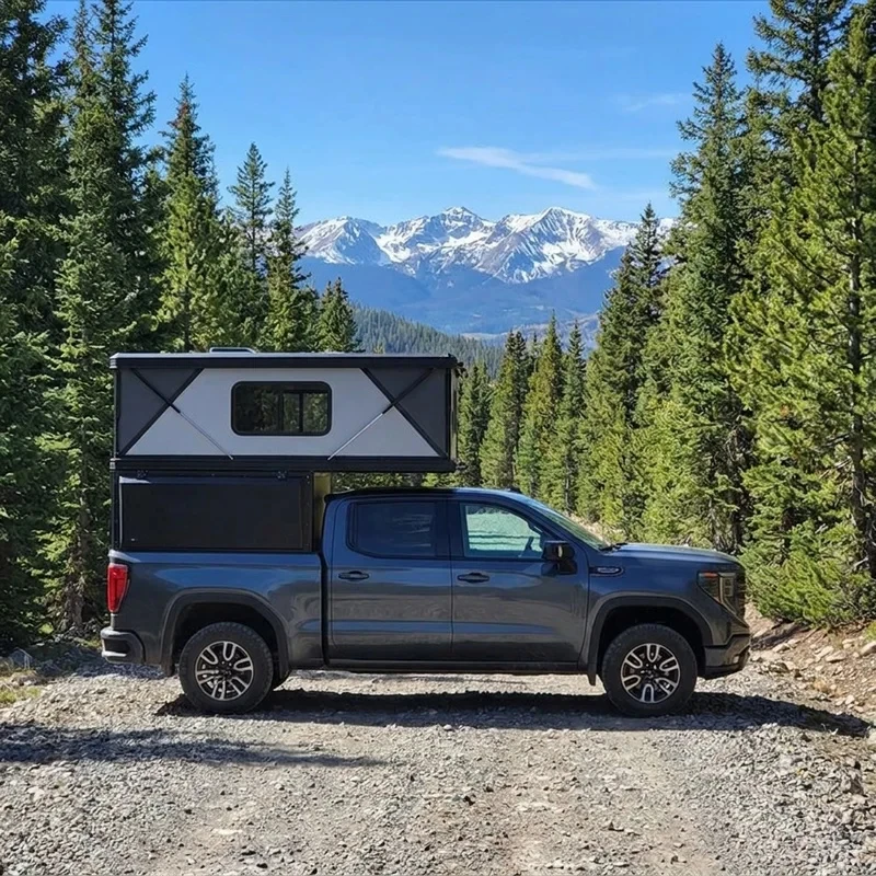 Pop‑Up Hard Shell Rooftop Tent Bed Camper Topper, Reliable Adventure Camping Shelter For Pickup Truck Outdoor Trips