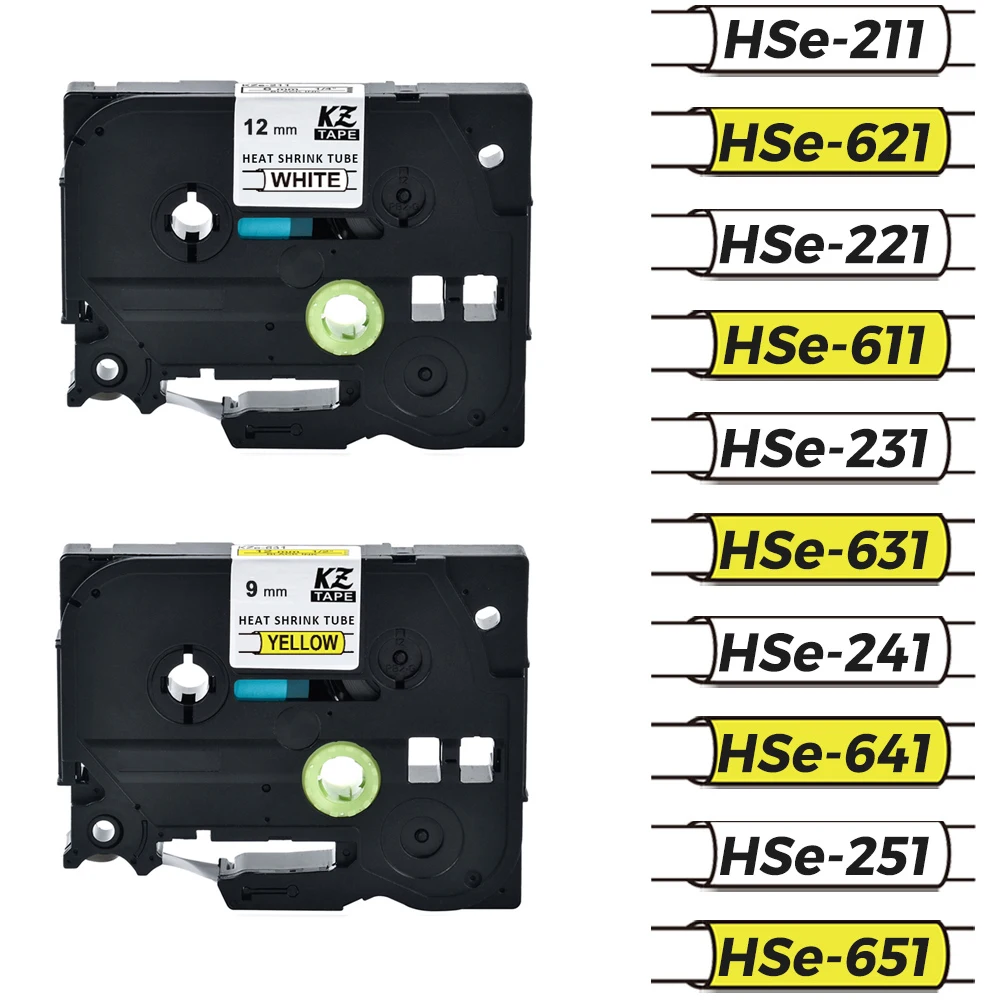 1PCS Heat Shrink Tube tape HSE-231 HSE-631 HSE-221 HSE241 HSE-251 Cable Tags FOR Brother P-touch PT-E550W PTH110