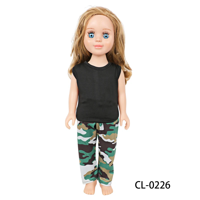 Conjunto de ropa de muñeca americana de 18 pulgadas, monos, ropa deportiva, traje bonito de dibujos animados para bebé recién nacido y OG de 43cm, juguete para regalo