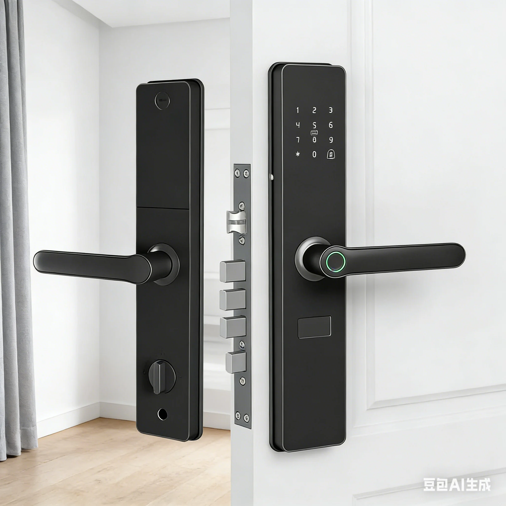 Anti Theft Smart Door Lock TTLock Bluetooth Wireless Digital Keypad Code Fingerprint Door Lock Aluminum Alloy Wood/Aluminum Door - view 2