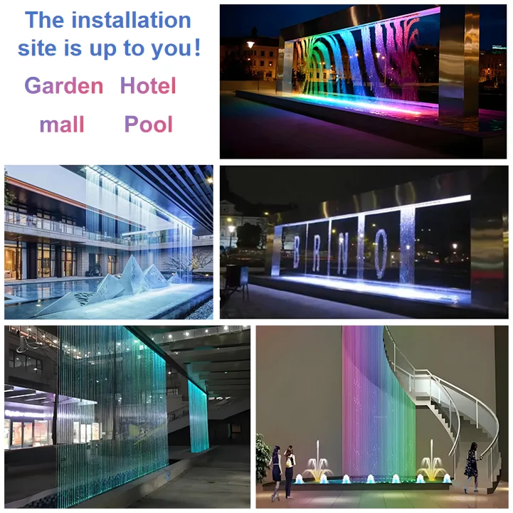 Custom Modern Abstract Art Stainless Steel Landscape Fountain Outdoor Garden Decorative Sculpture