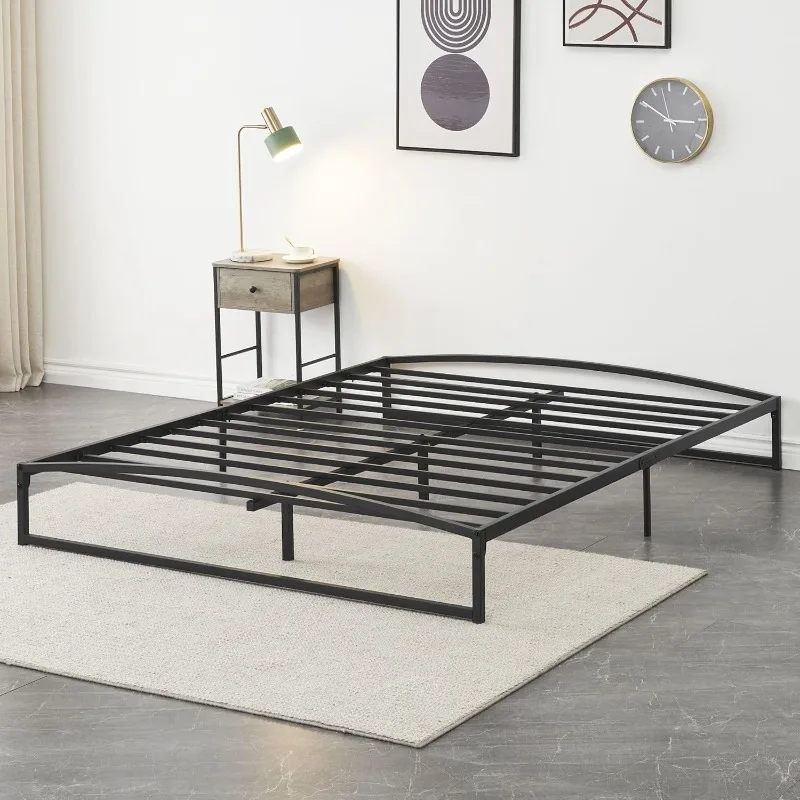 

Low Bed Frame Queen Size, 10 Inch Heavy Duty Metal Platform Queen Bed Frame Low Profile, Mattress Foundation, No Box Sprin