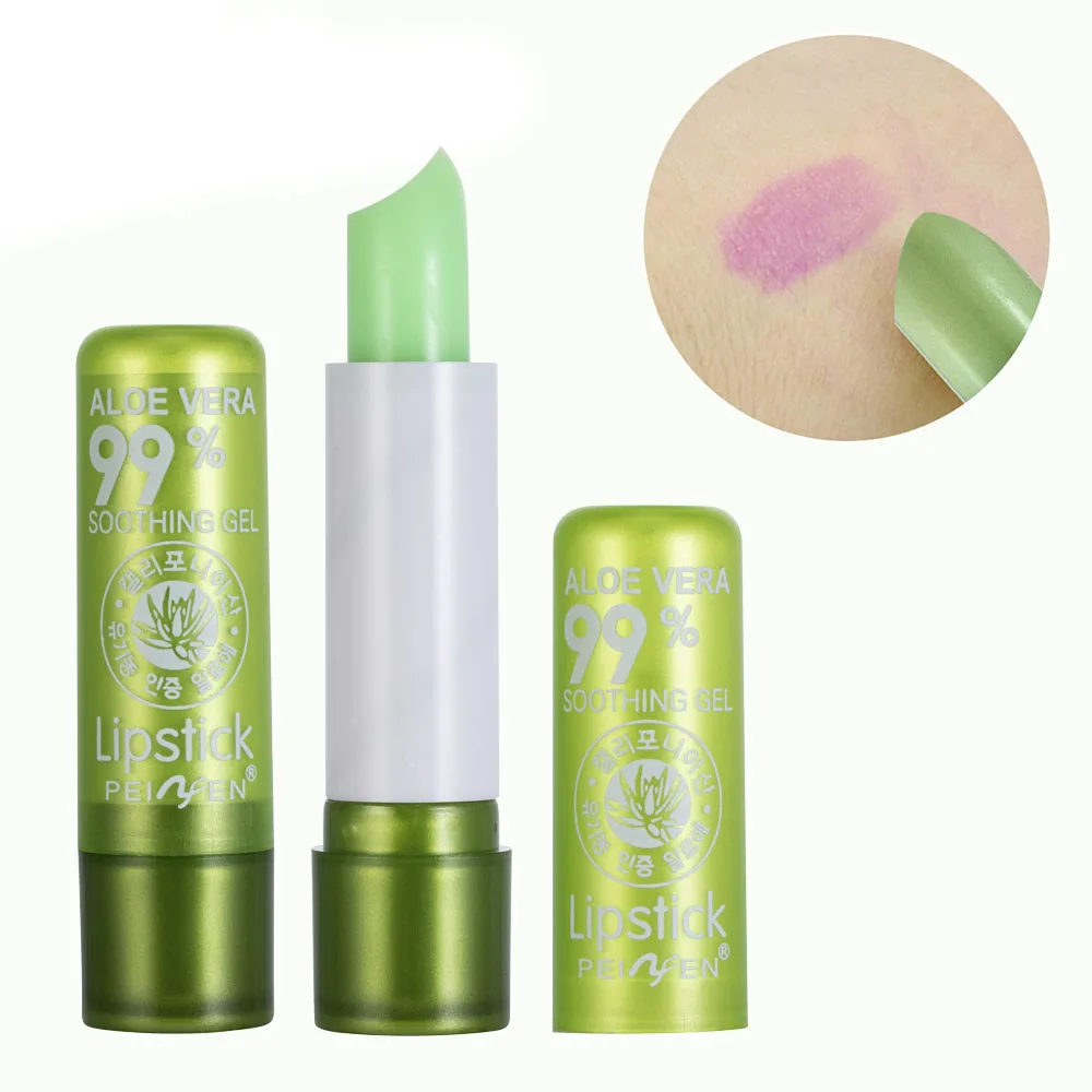 PNF Moisture Lip Balm Aloe Vera Natural Lip Temperature Changed Color Lipstick Long Lasting Nourish Protect Care Makeup