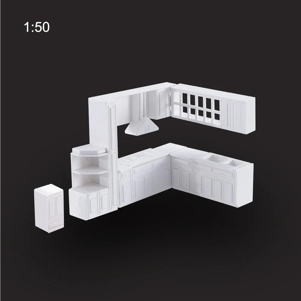 1/50 1/75 Miniatur Schrank Kits Modell ABS Kunststoff Spielzeug Diy Modellbau Indoor Kits Architektur Baumaterialien für Diorama