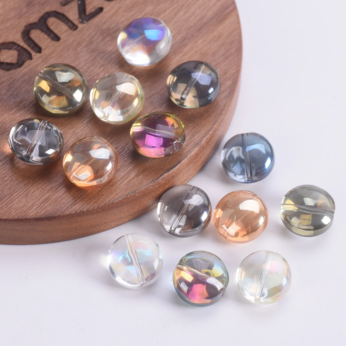 

10pcs Rondelle Shape 12mm Glossy Colorful Crystal Glass Loose Beads For Jewelry Making DIY Crafts Findings