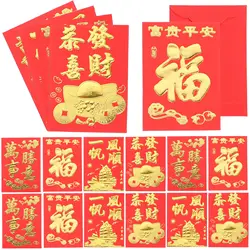 160 pçs 2024 ano novo chinês envelopes vermelhos festival de primavera bolso sorte hongbao crianças presentes sacos vermelhos