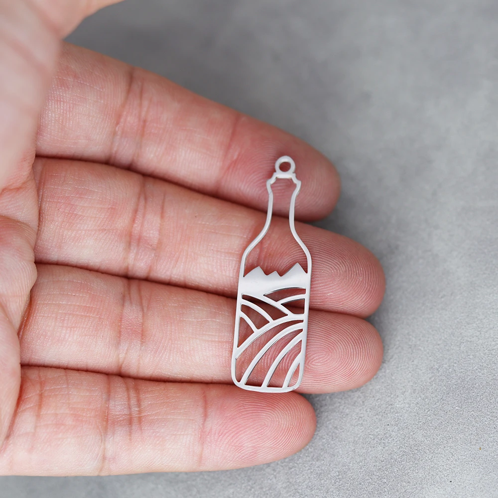 3pcs Sun Cloud Charms Wave Line Stainless Steel Pendant DIY Tassels Earrings for Jewelry Making Necklace Moon Star Accessories