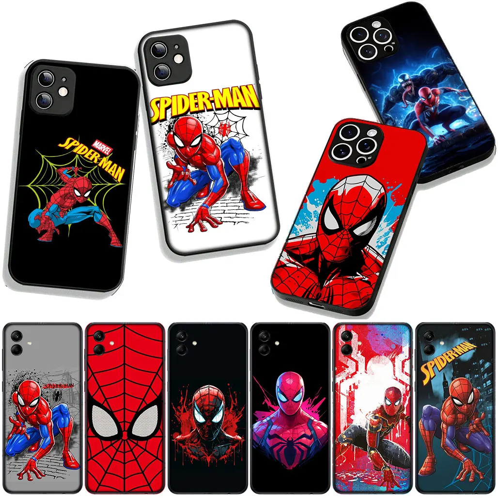 Чехол для телефона «Человек-паук» Marvel «Человек-паук» для Apple iPhone 15 16 14 Plus 13 12 Mini 17 Pro Max + ProMax 16E Air Soft Cover