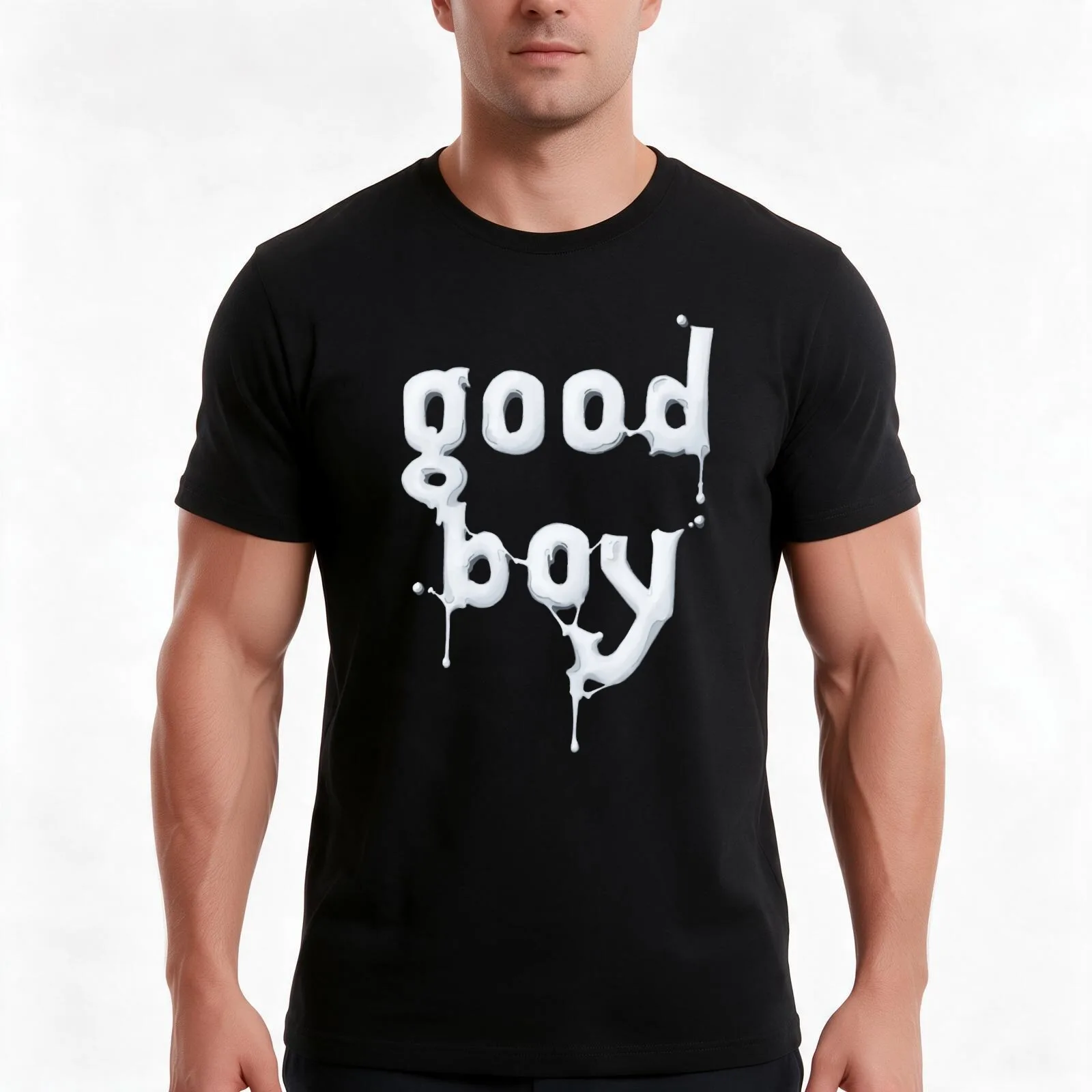 Messy Letters - Good Boy. T-Shirt, Summer Casual Cotton Tee, Oversized Streetwear Tops, Vintage Graphic Print, Unisex Men Women