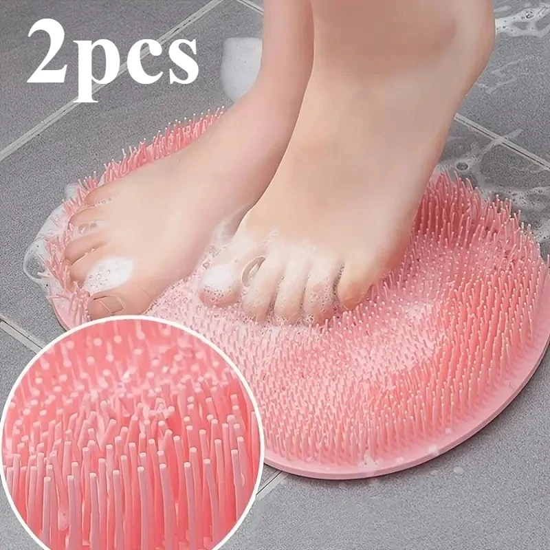 2pcs Exfoliating Foot Brush and Back Scrubber Anti-Slip Suction Cup - Deep Cleansing and Exfoliating Tool for Body Dirt Removal