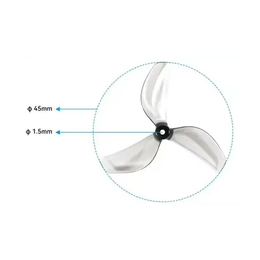 8Pairs Gemfan 45mm 3-Blade 45mm-3 PC Propeller T-Mount 1.5mm 0805 Motor for FPV RC FreestyleTinywhoop Drones DIY Parts