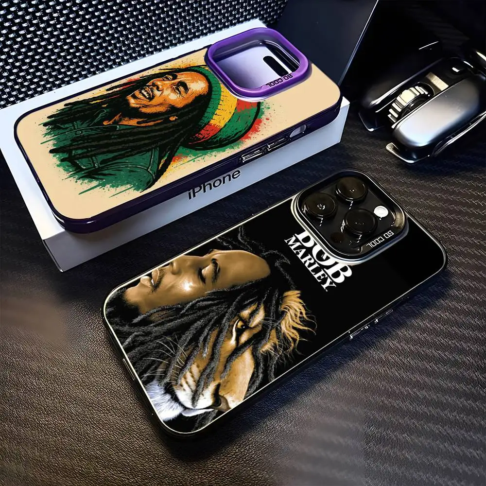 

Bob Marley Rasta Lion Phone Case For iPhone 16,15,14,13,12,11,Mini,Pro,MAX Black Matte Shockproof Cover
